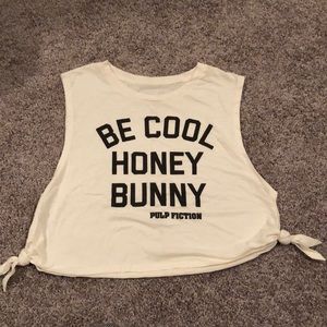 Crop top “be cool honey bunny”